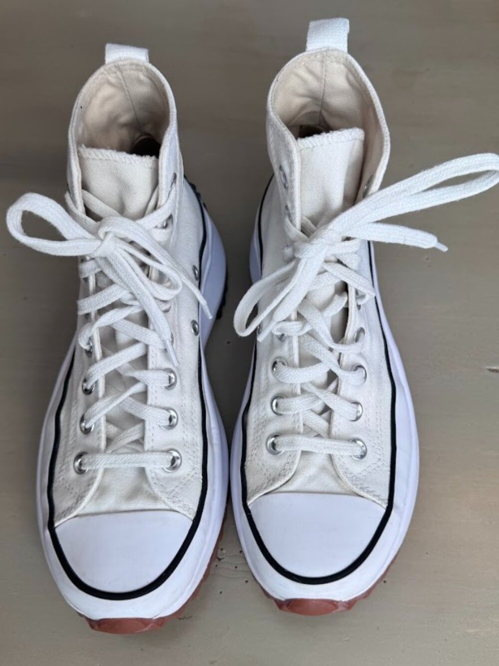 Converse Run Star Hike Shoes Womens Size 8.5 White Gum Platform Hi Tops Casual
